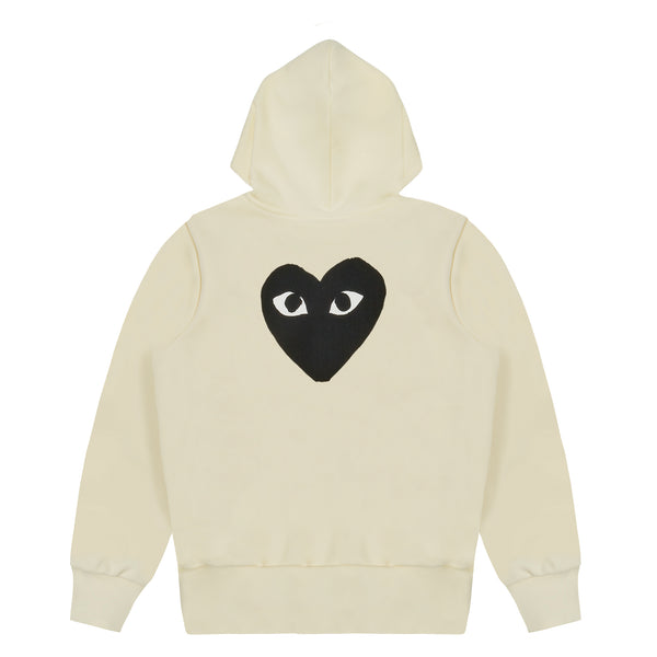 Play - Hooded Sweatshirt with Big Hearts - (Ivory)