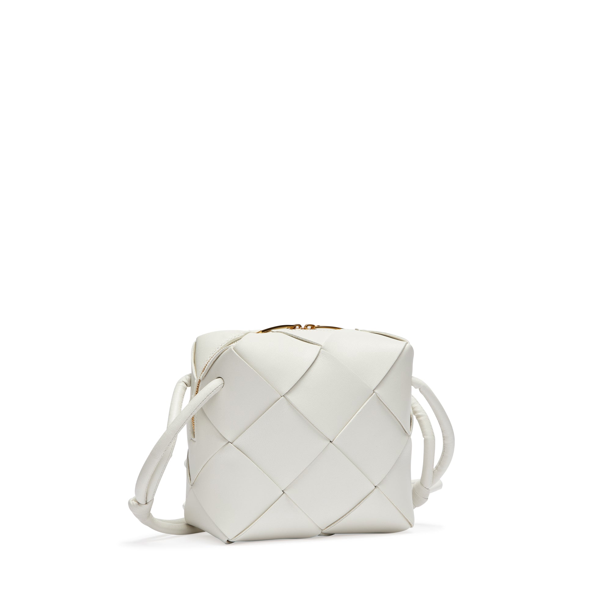 Bottega Veneta - Women's Mini Shoulder Bag With Knot - (White/Gold)