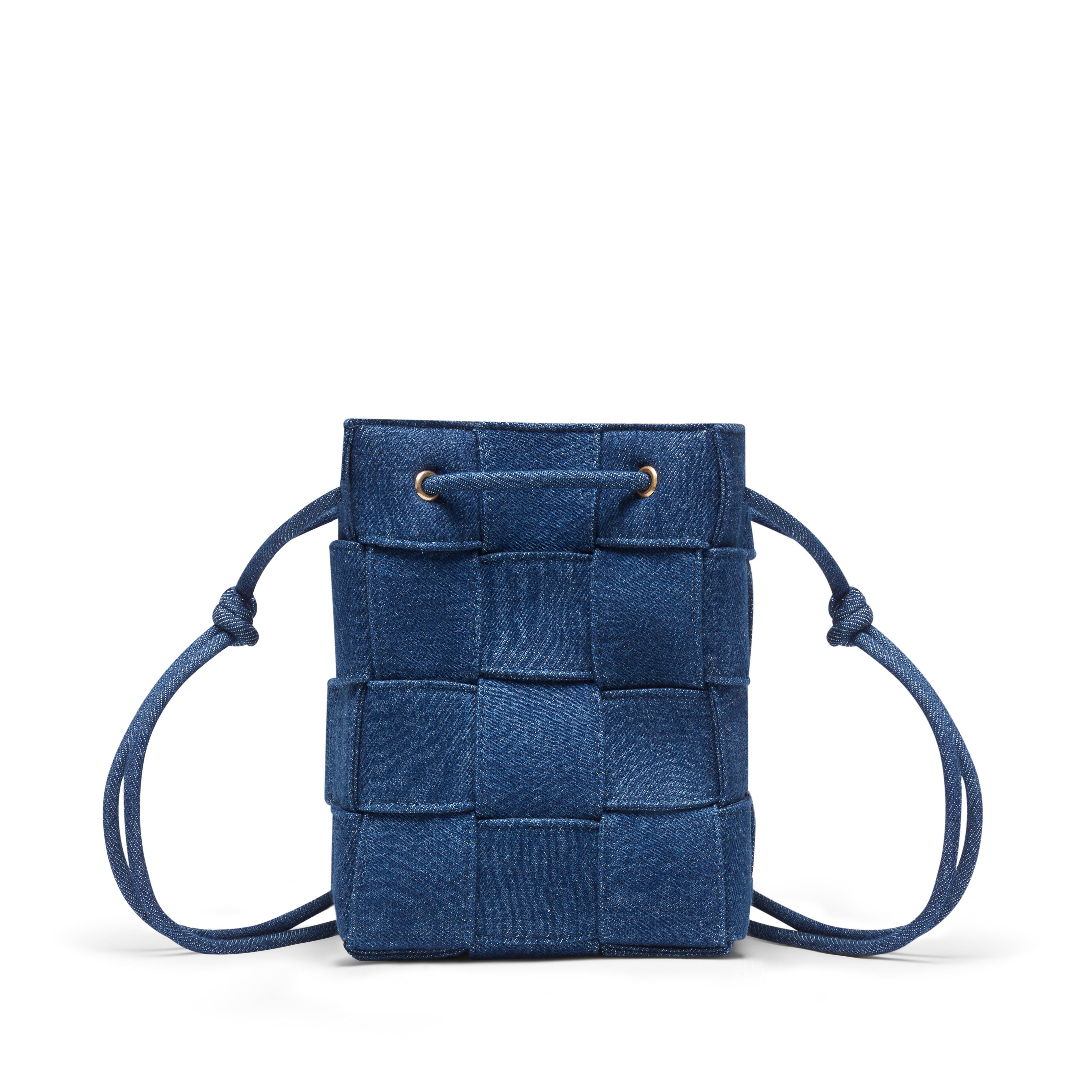 Bottega Veneta - Women's Mini Cassette Denim Bucket Bag - (Blue