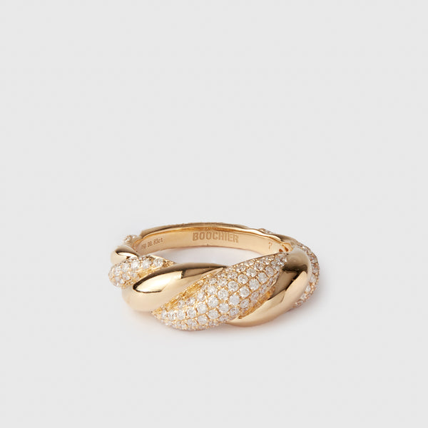 Boochier - Yellow Gold Diamond Marshmallow Ring