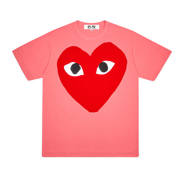 Comme des Garçons Play White & Red Half Heart T-Shirt