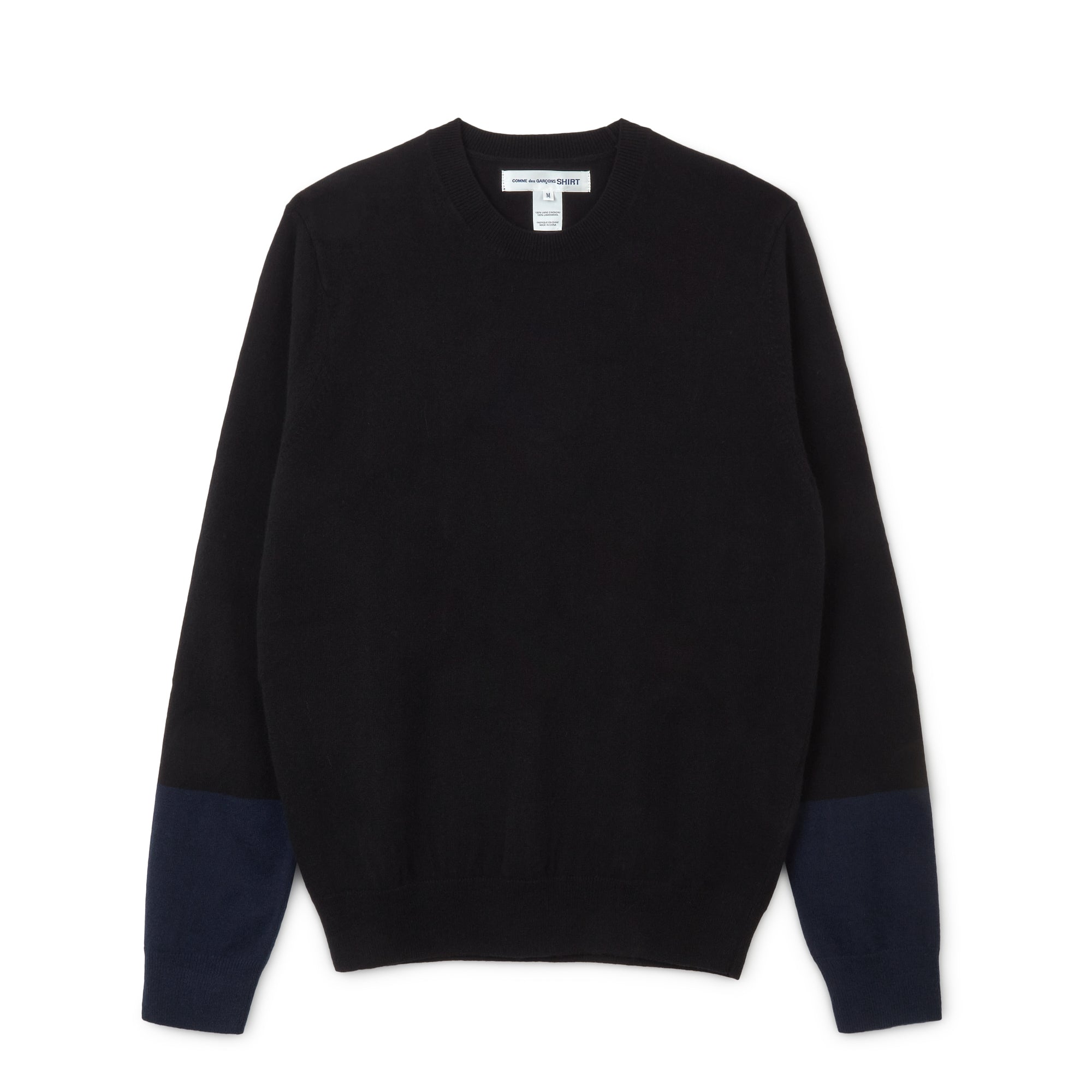 CDG Shirt Forever - Round Neck Contrast Jumper - (Black/Navy) view 1