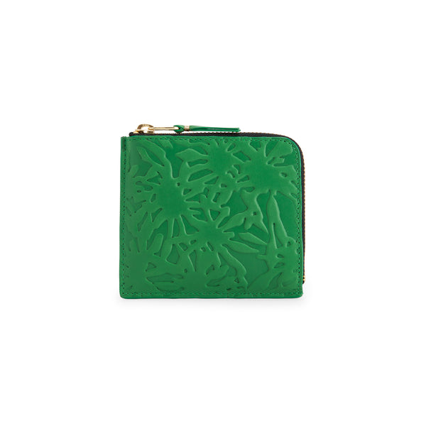 CDG Wallet - Embossed Forest Zip Around Wallet - (Green SA3100EF)