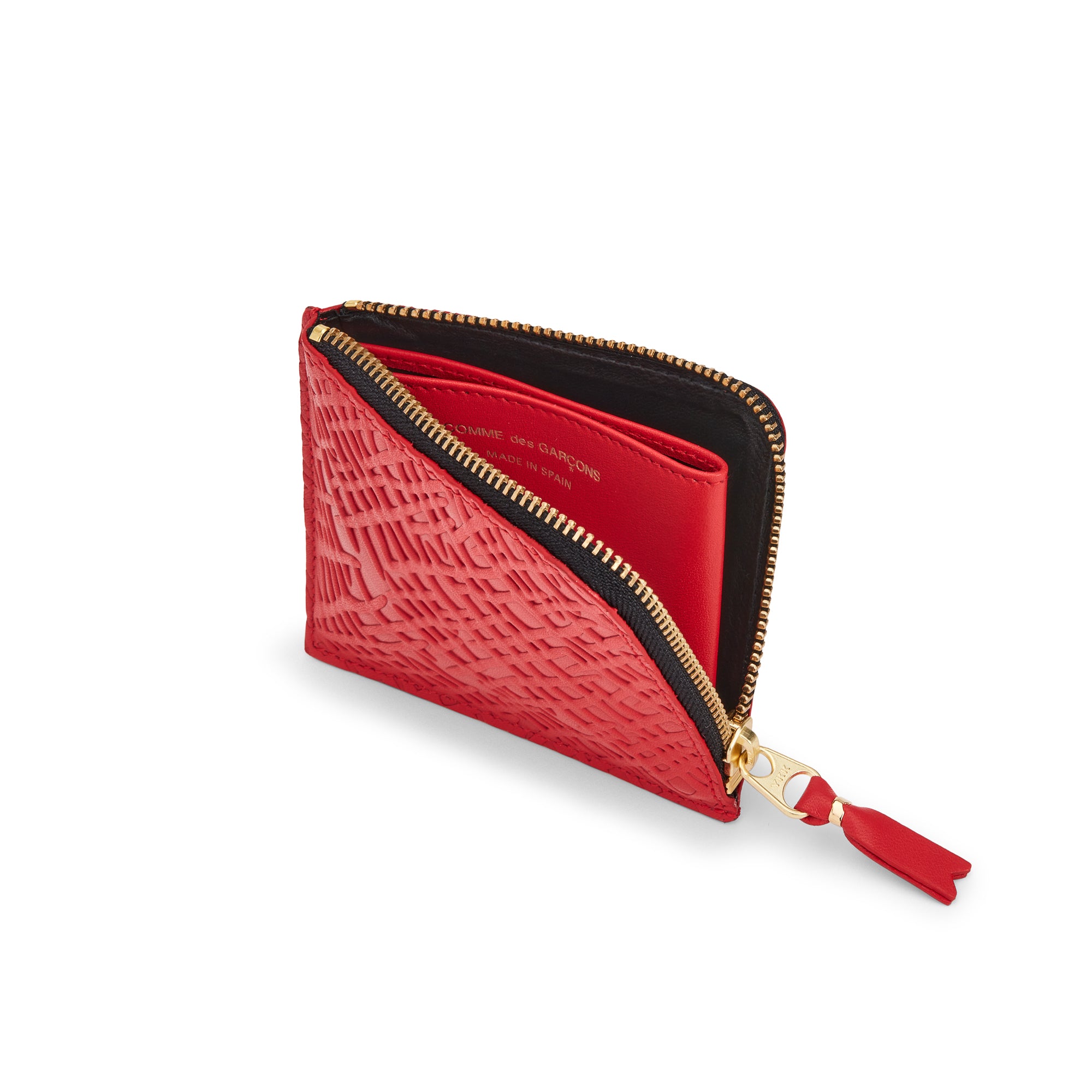 CDG Wallet - Embossed Roots Zip Around Wallet - (Red SA3100ER) view 3