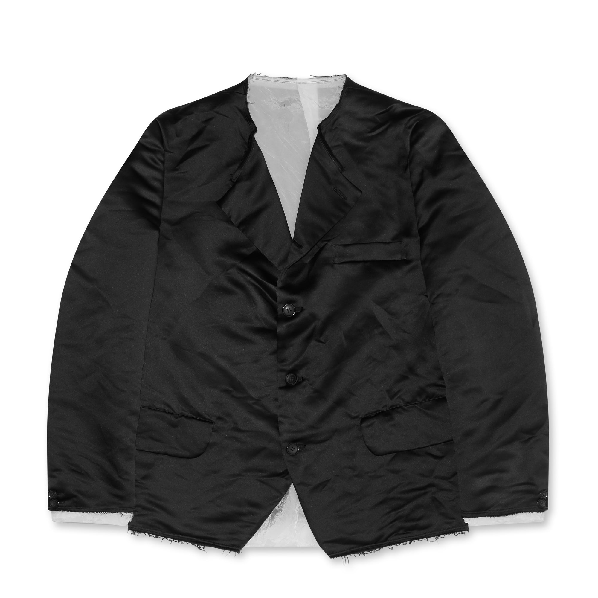 BLACK Comme des Garçons - Polyester Heavy Satin Jacket - (Black) view 1
