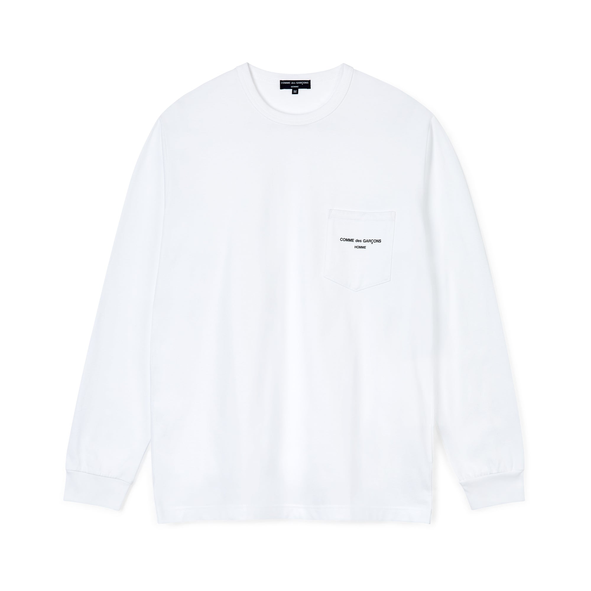 CDG Homme - Logo Long-Sleeve T-Shirt - (White) view 1, Click to Zoom in