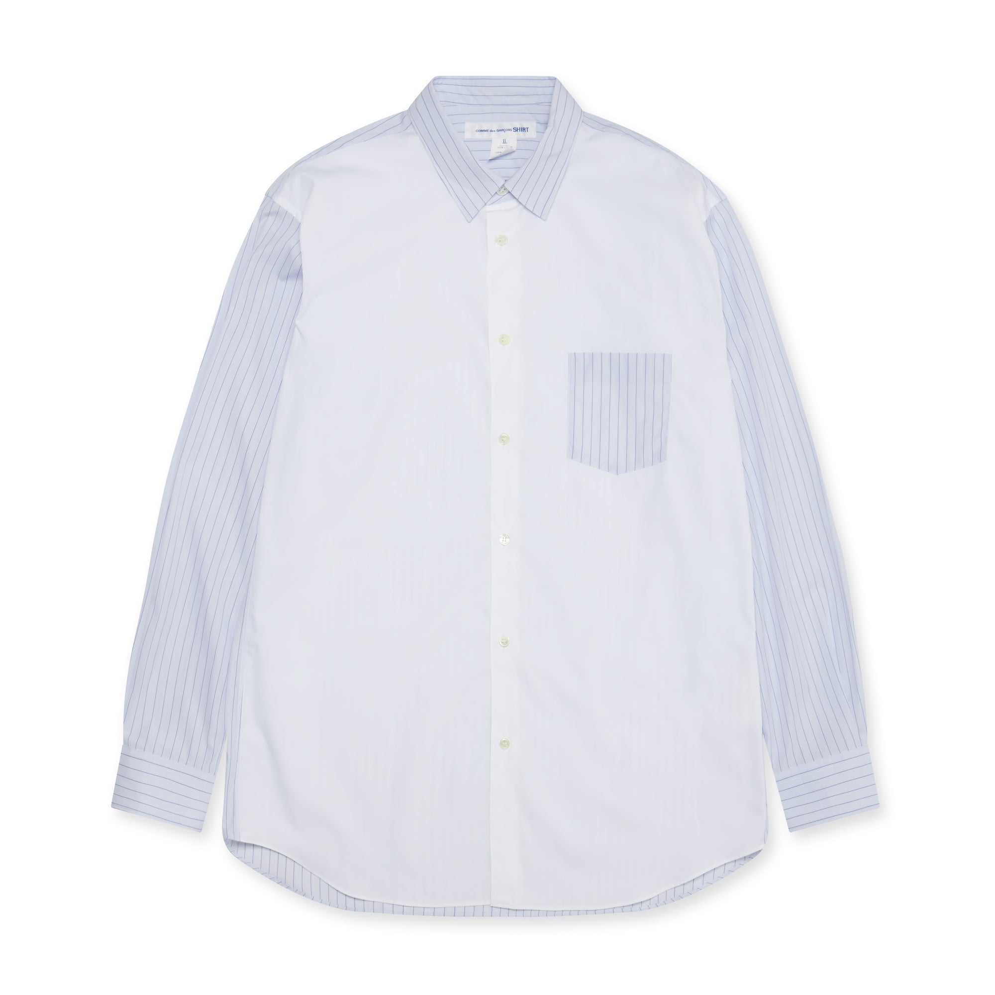 CDG Shirt Forever - Plain And Stripe Poplin Shirt - (Stripe/Mix) view 1