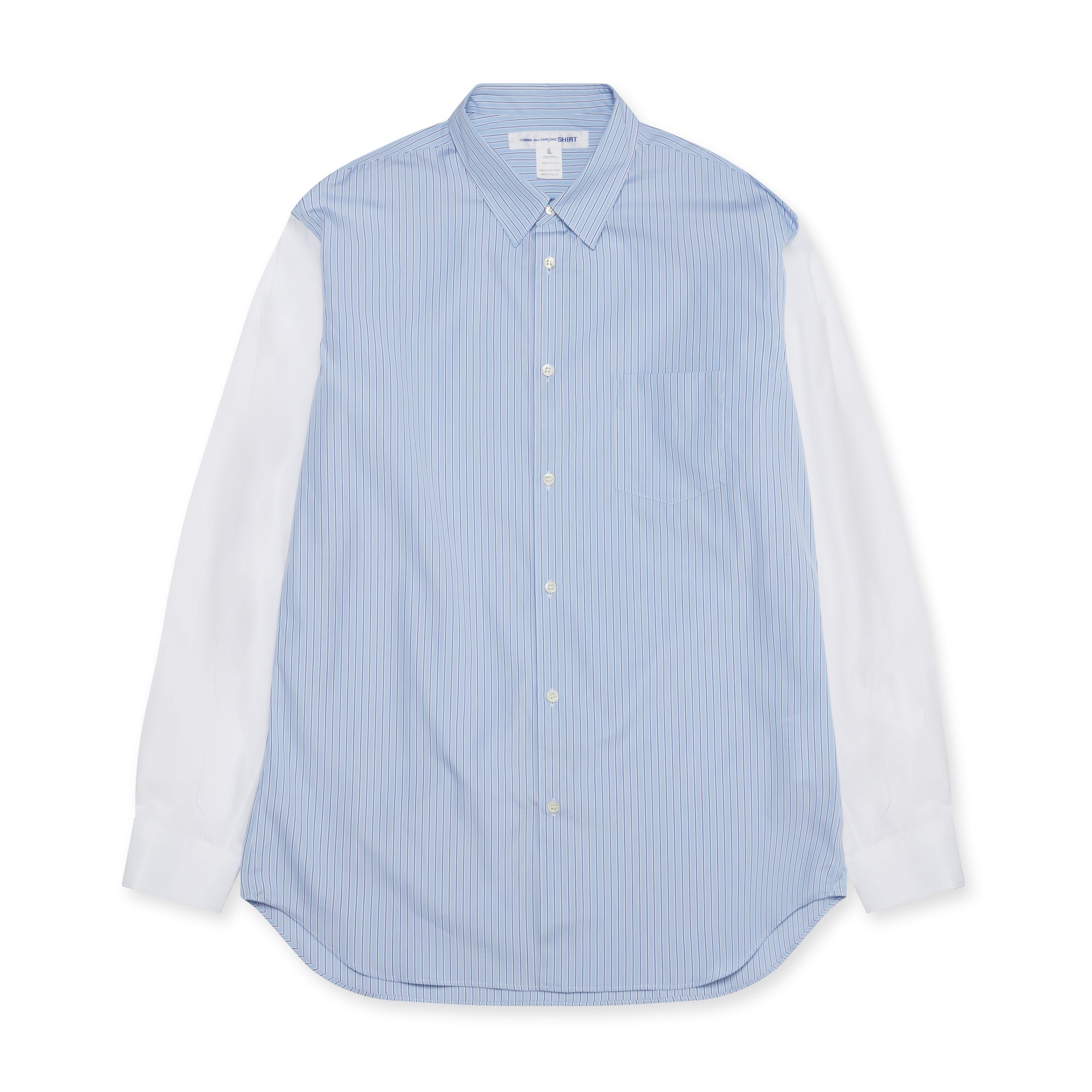 CDG Shirt Forever - Plain And Stripe Poplin Shirt - (Stripe/Mix) view 1