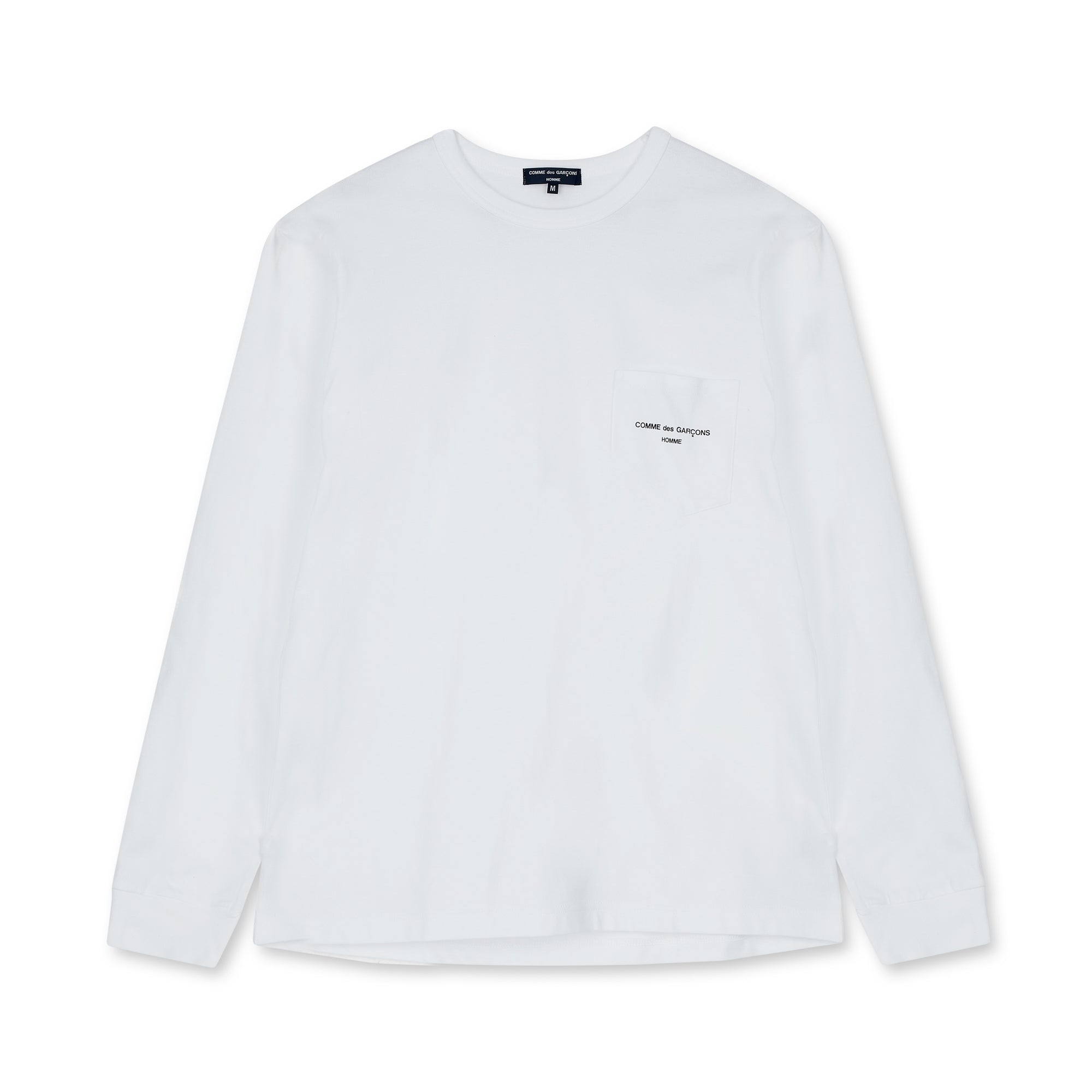 CDG Homme - Logo Long Sleeve T-Shirt - (White) view 1, Click to Zoom in