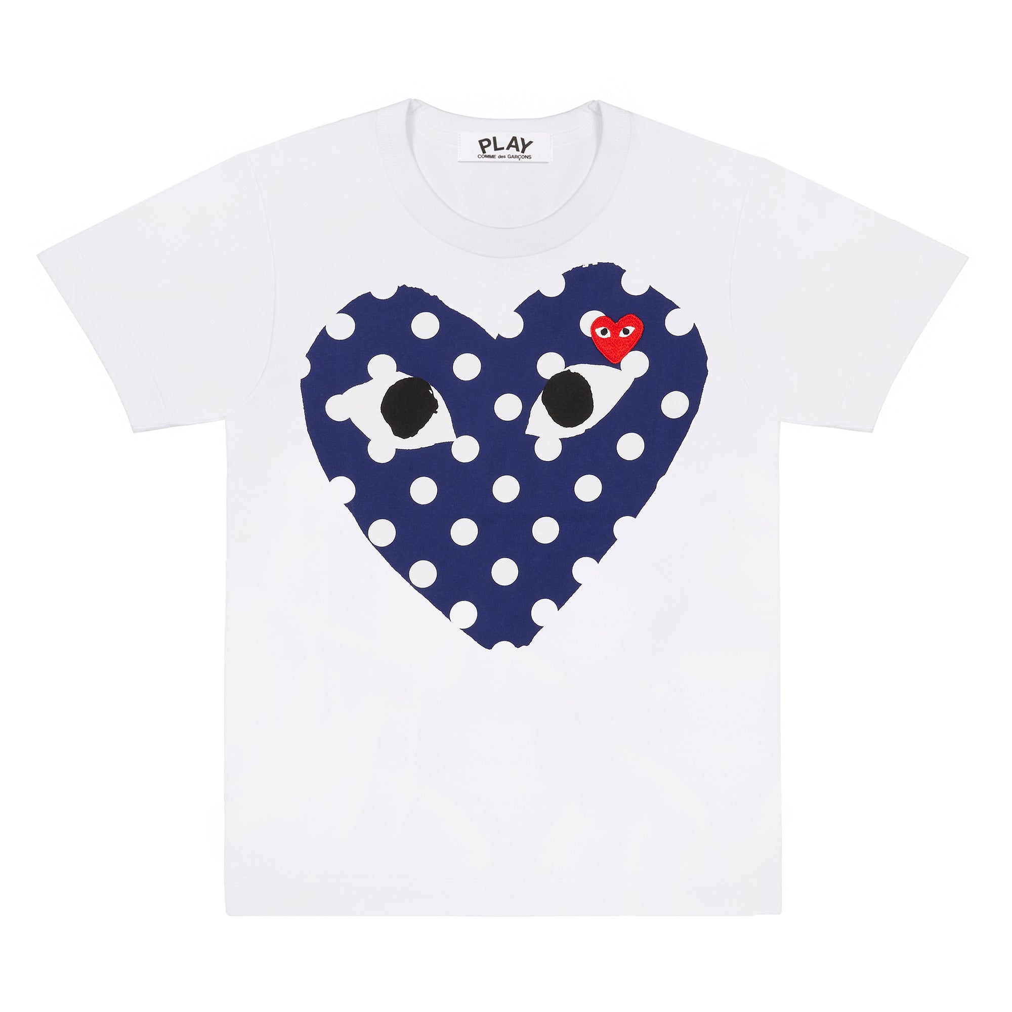 Play - Polka Dot Big Heart T-Shirt - (White) view 1