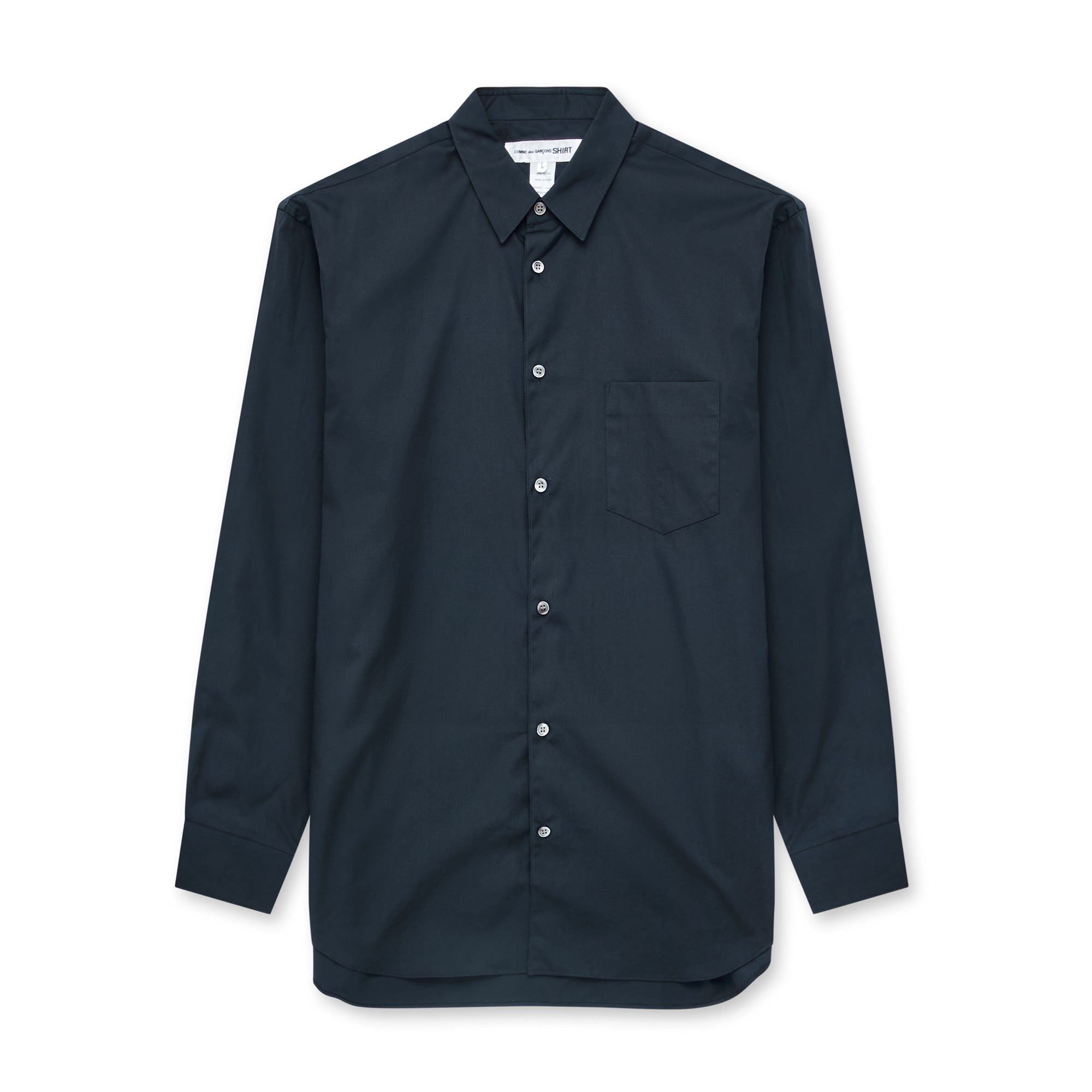 CDG Shirt Forever - Classic Fit Woven Cotton Shirt - (Navy) view 1