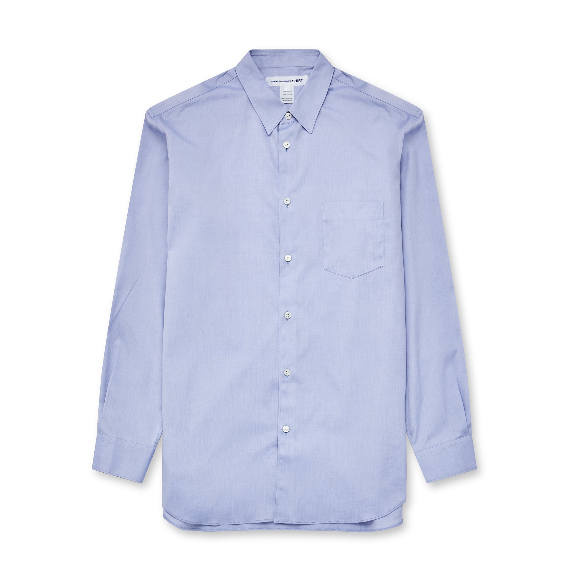 CDG Shirt Forever - Classic Fit Woven Cotton Shirt - (Light Blue) view 1