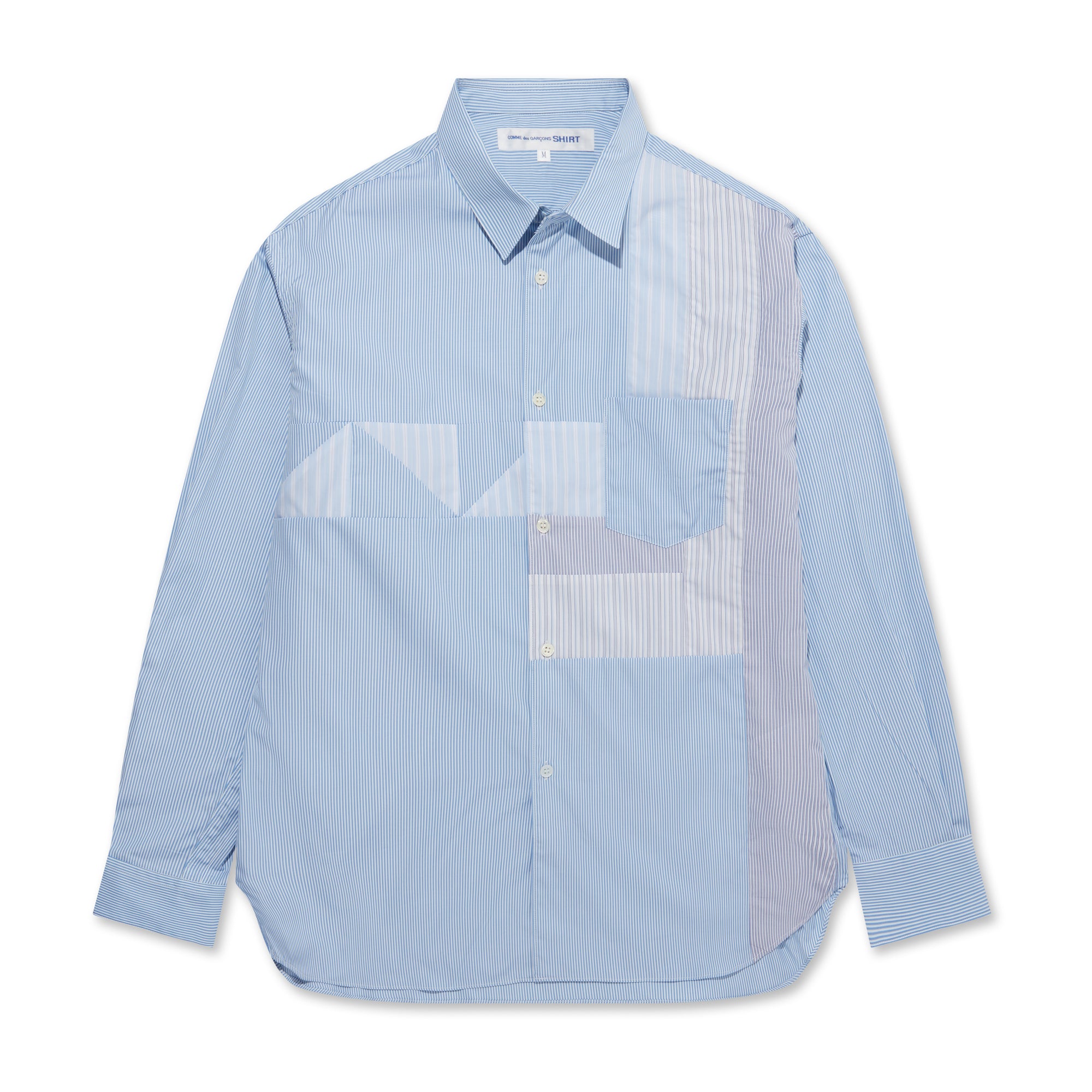 CDG Shirt Forever - Classic Fit Patchwork Stripe Shirt - (Stripe/Mix) view 1