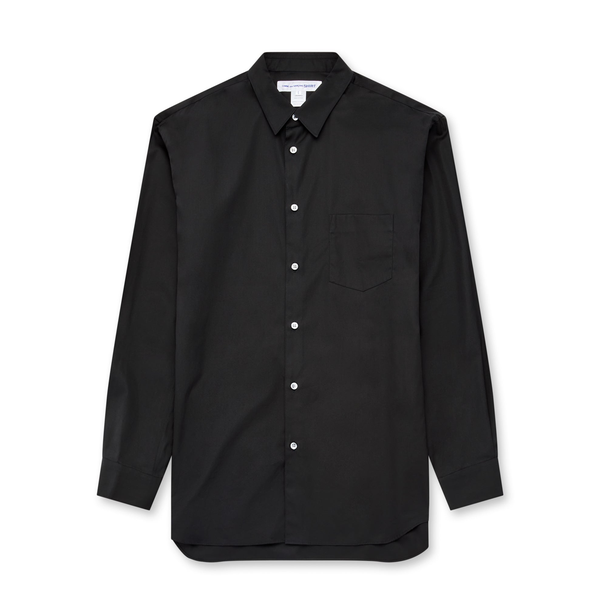 CDG Shirt Forever - Classic Fit Poplin Plain Shirt - (Black) view 5
