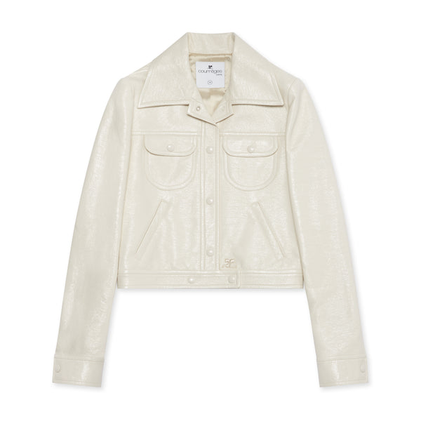 Courreges - Women’s Vinyl Trucker Jacket - (Off White)