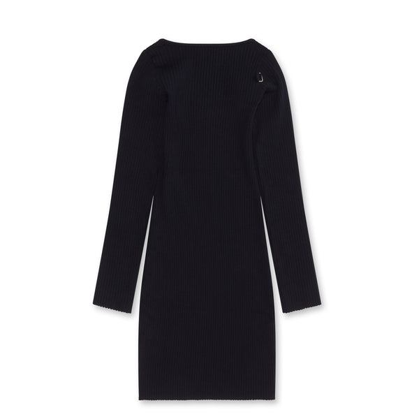 Courreges - Women’s Rib Knit LS Racer Dress - (Navy)