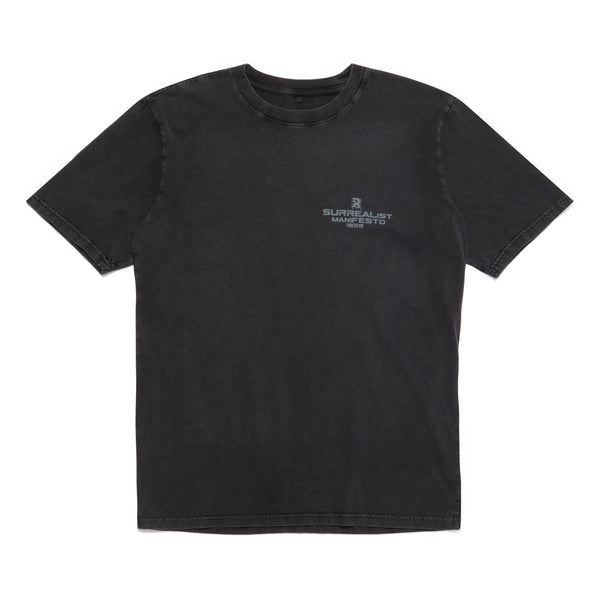 Deathmask - Men’s Surrealist Manifesto Print Tee - (Black Stone Wash)