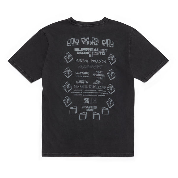 Deathmask - Men’s Surrealist Manifesto Print Tee - (Black Stone Wash)