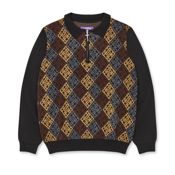 Fucking Awesome - FA Monogram 1/4 Zip Shirt - (Black)