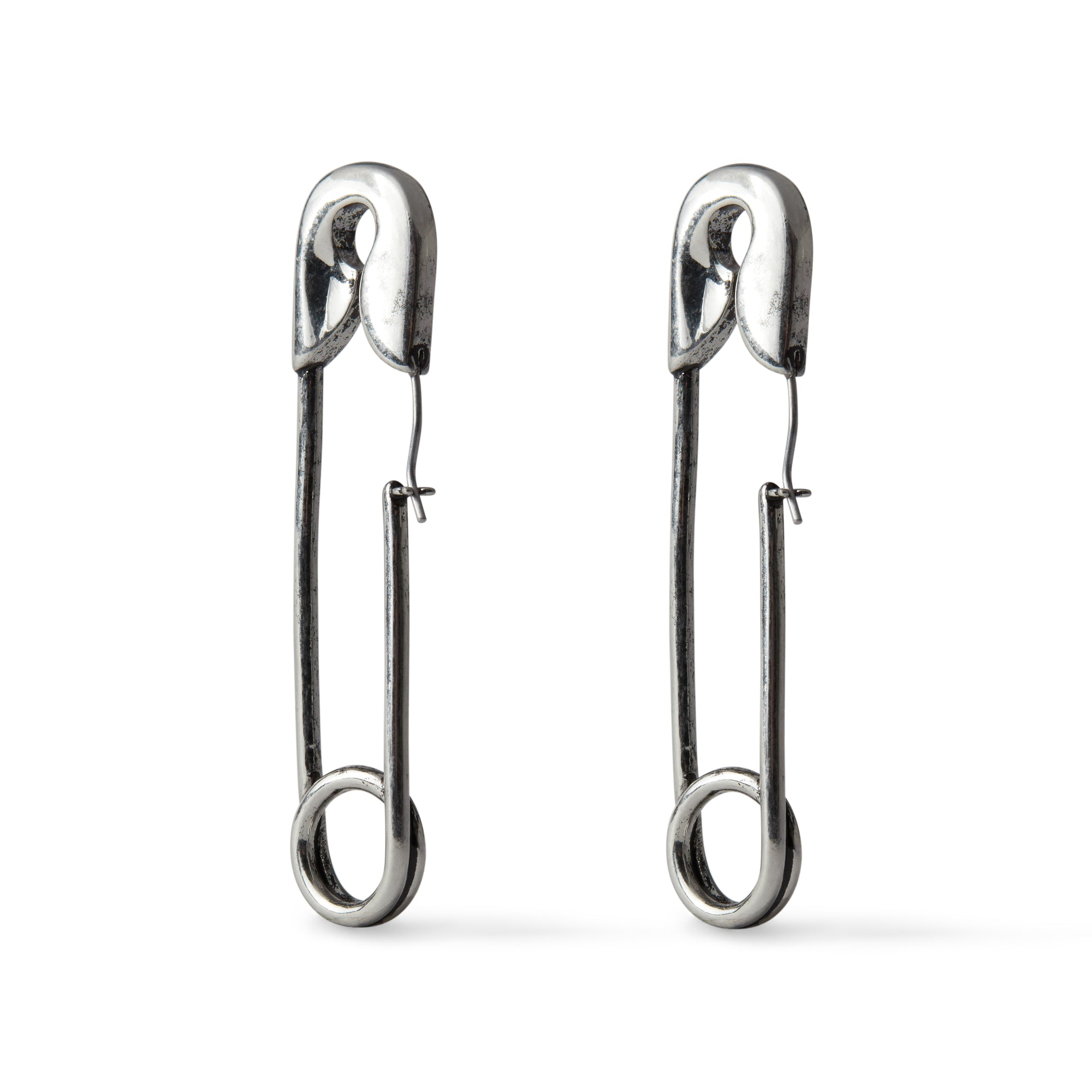 Heaven by Marc Jacobs - Women’s Safety Pin Earrings - (Aged Silver) view 2