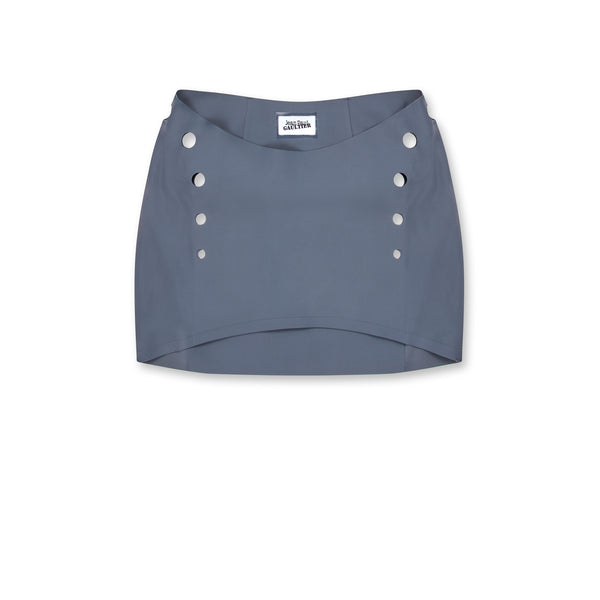 Jean Paul Gaultier - Women’s Mini Skirt With Perforated Details - (Dark Grey)