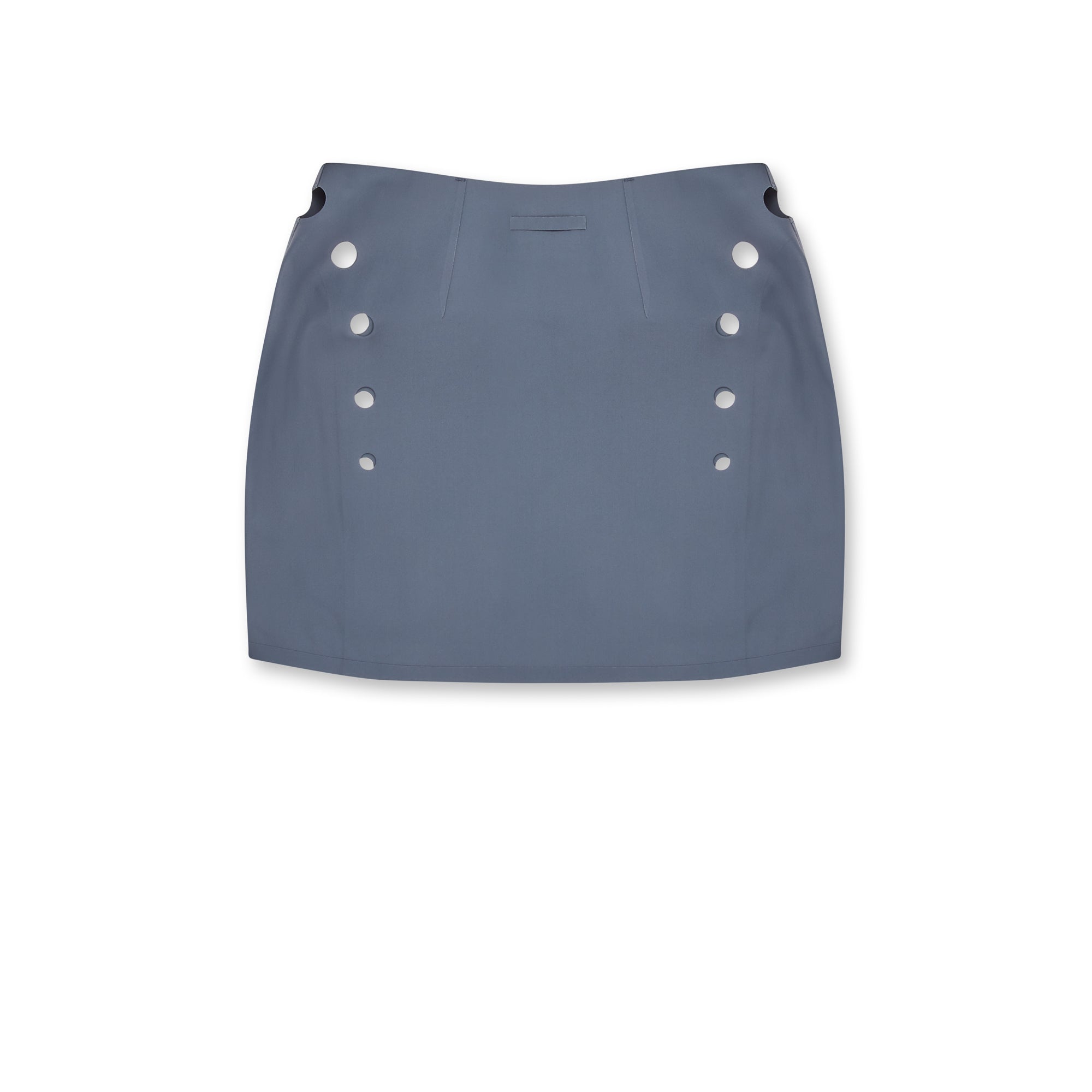 Jean Paul Gaultier - Women’s Mini Skirt With Perforated Details - (Dark Grey) view 2, Click to Zoom in