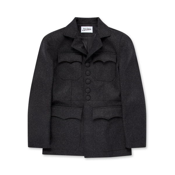 Jean Paul Gaultier - Women’s The Felted Single Breasted Jacket - (Dark Grey)