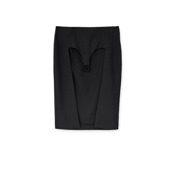 Jean Paul Gaultier - Lotta Volkova Pencil Skirt With Front Panty Opening - (Black)
