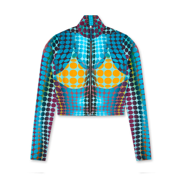 Jean Paul Gaultier - Women’s High Neck Top - (Blue/Purple/Yellow)