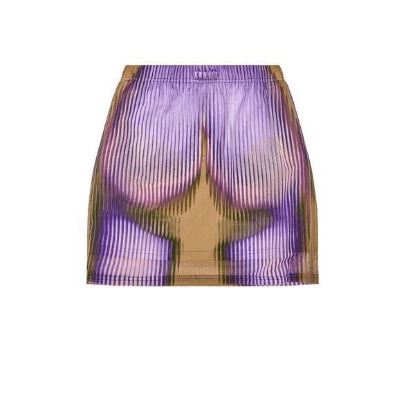 Jean Paul Gaultier - Y Project Women’s Body Morph Mini Skirt - (Purple/Beige)