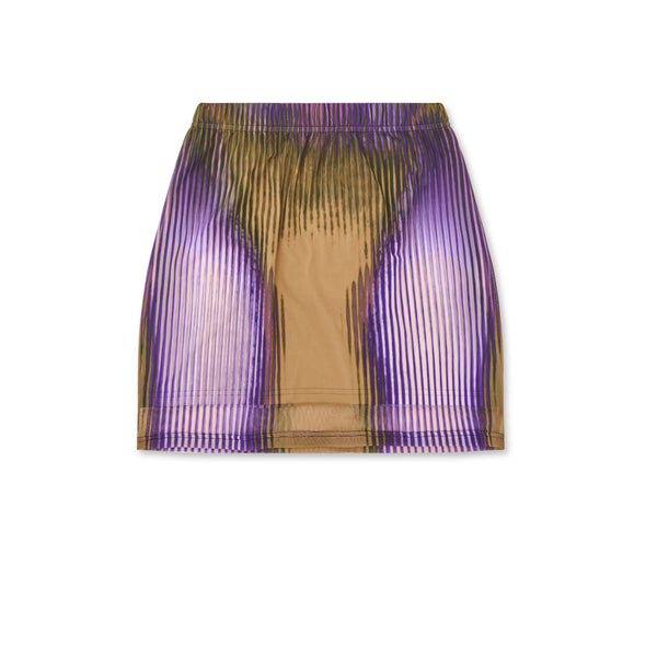 Jean Paul Gaultier - Y Project Women’s Body Morph Mini Skirt - (Purple/Beige)