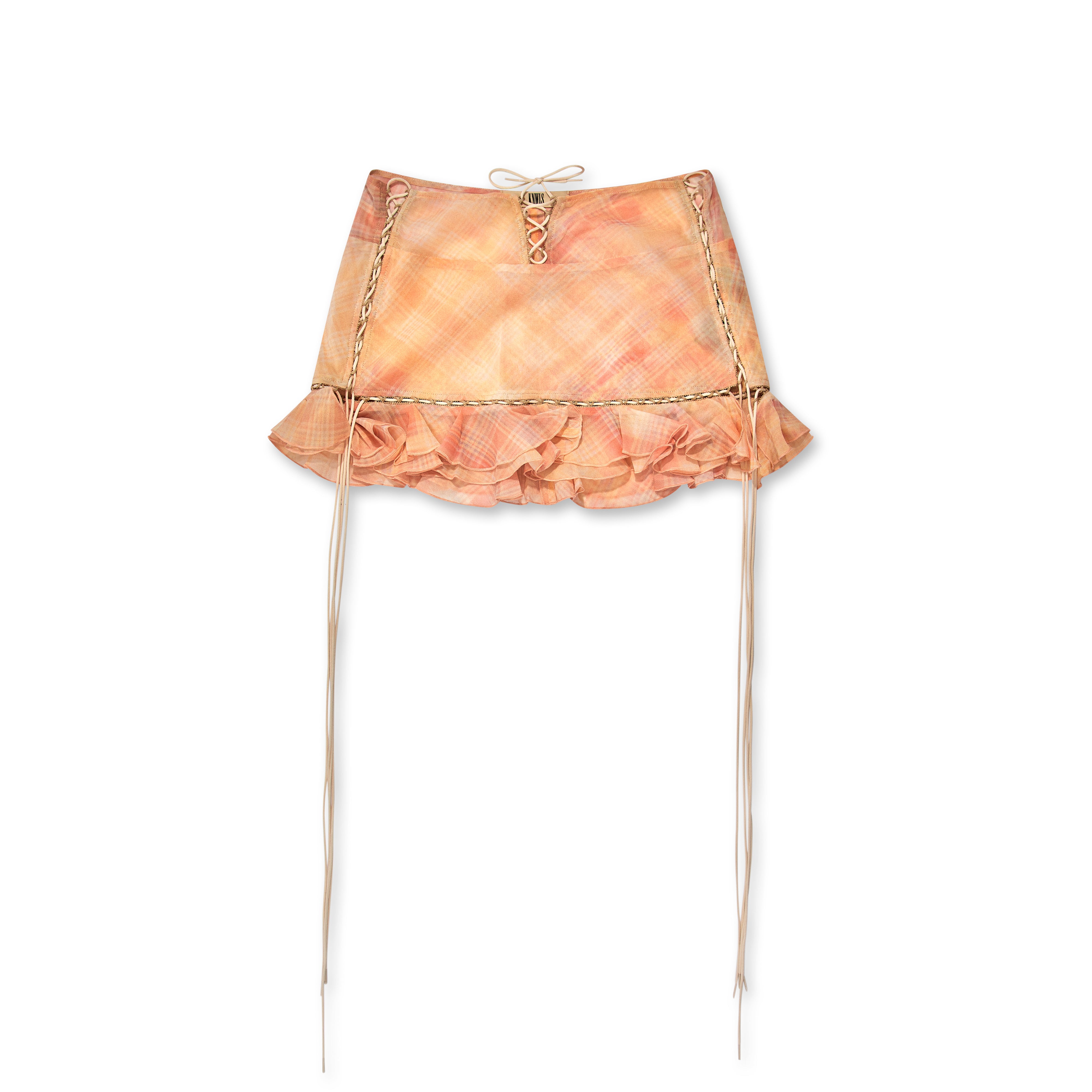 KNWLS - Women's Scallop Skirt - (Peach Bleach) | Dover Street