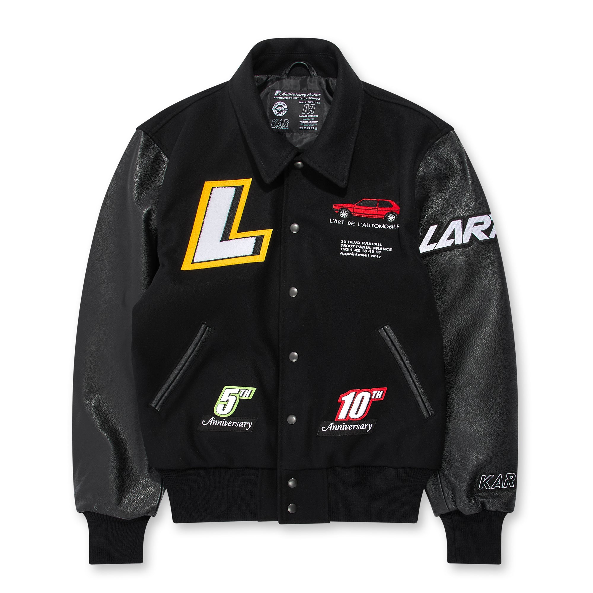 Kar L’Art De L’Automobile Varsity Jacket (Black)