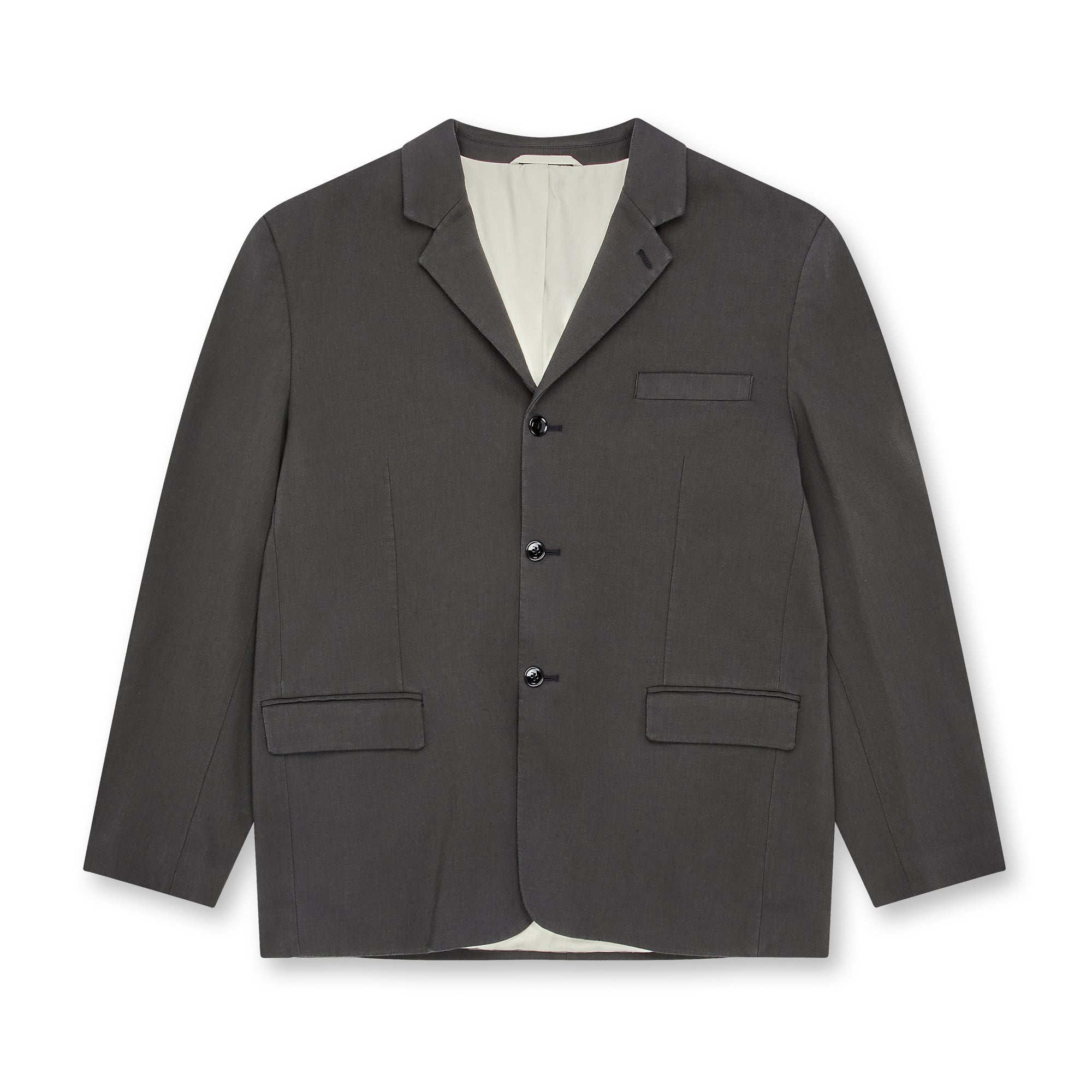 Lemaire: Men’s 3 Button Jacket (Ash Black) | DSML E-SHOP