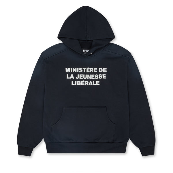 Liberal Youth Ministry - Men’s Raglan Logo Hood - (Black)