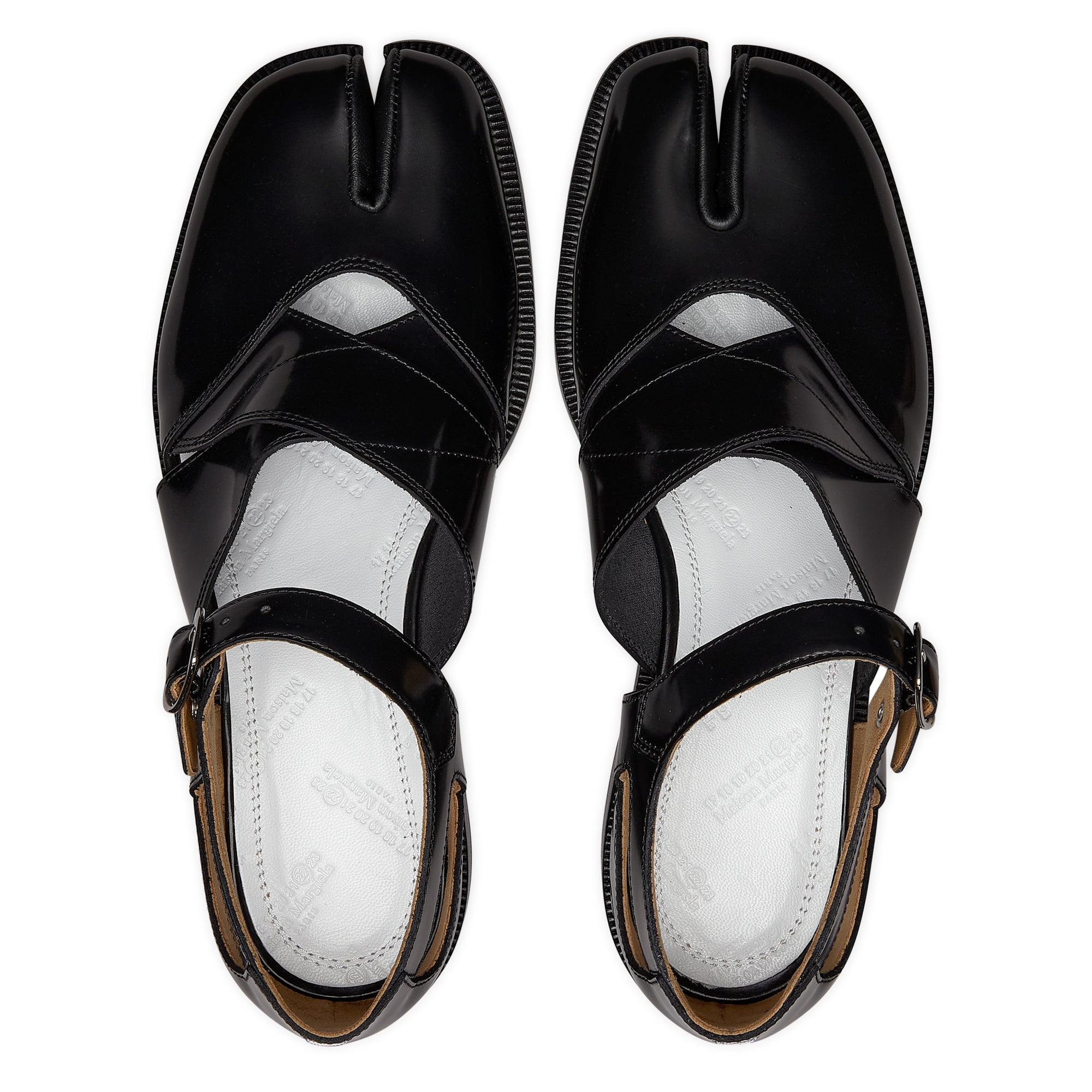 Maison Margiela Women's Tabi Leather Sandals (Black) | Dover