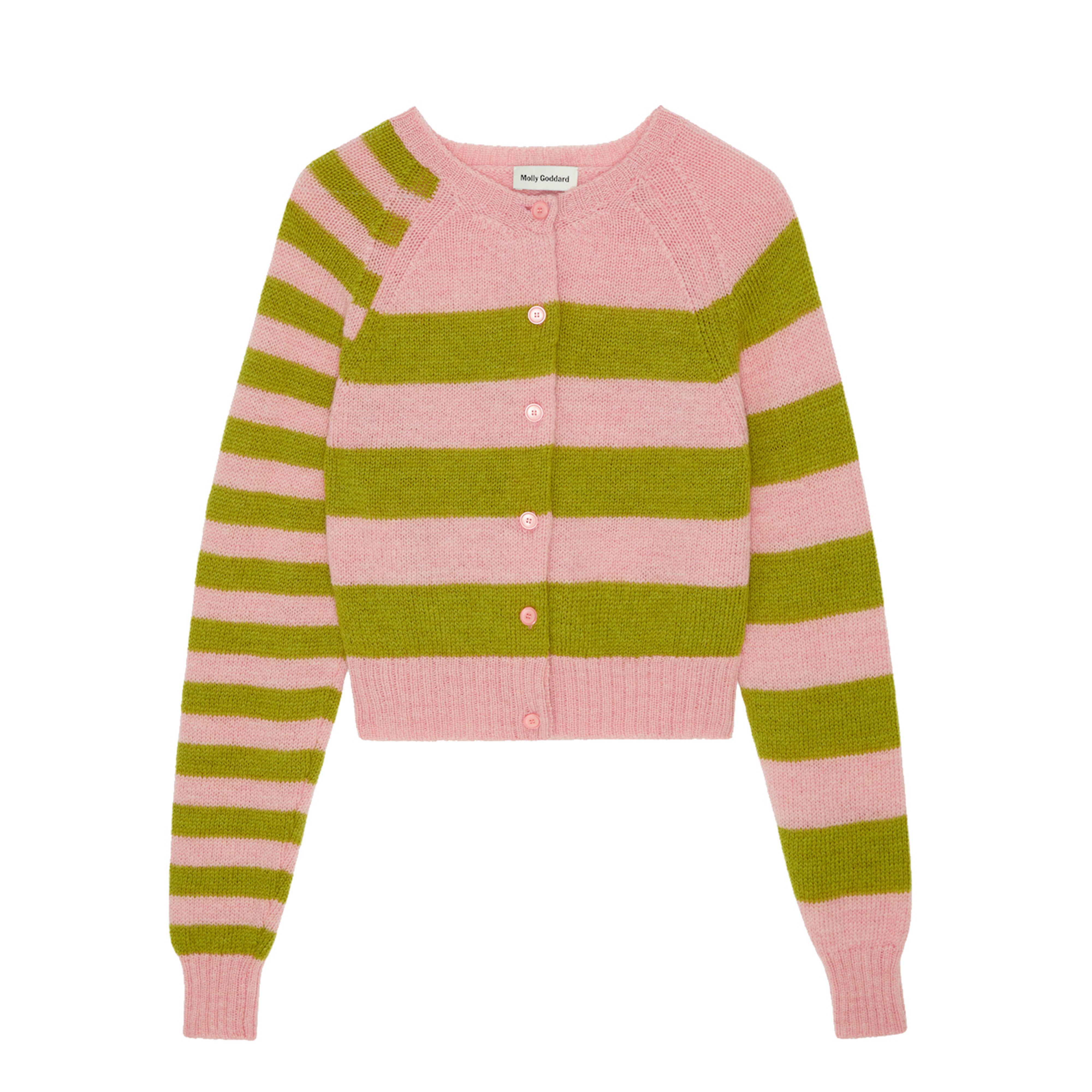 Molly Goddard - Women’s Lambswool Striped Cardigan - (Pink/Green)