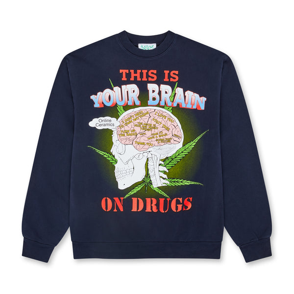 Online Ceramics - Higher Than Heaven Crewneck - (Navy)