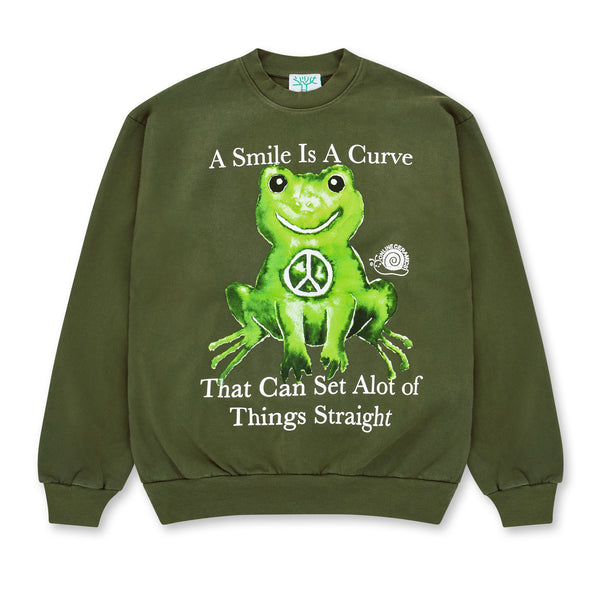 Online Ceramics - Peace Frog Crewneck Sweatshirt - (Army)