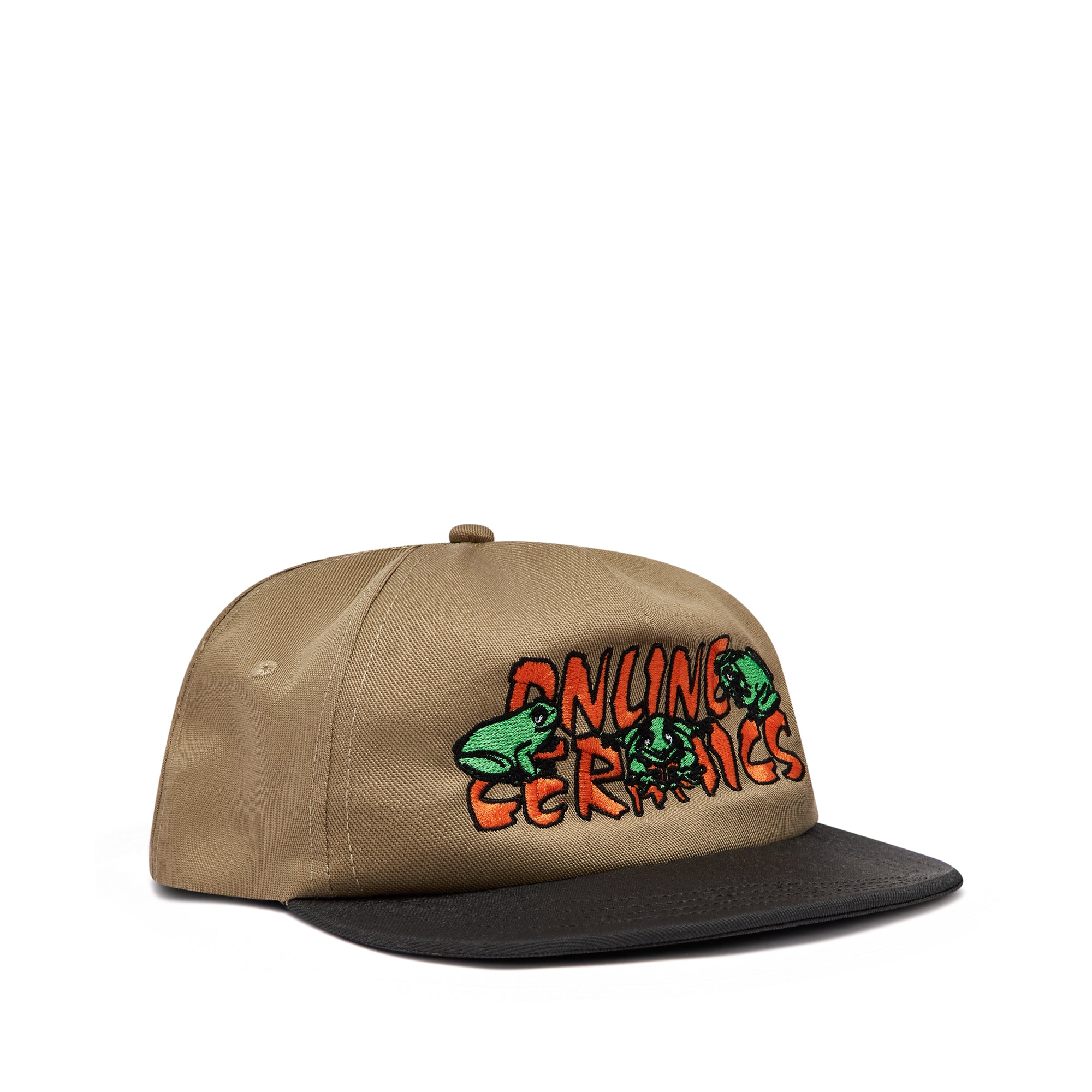 Online Ceramics - Frog Friends Hat - (Tan) view 2, Click to Zoom in