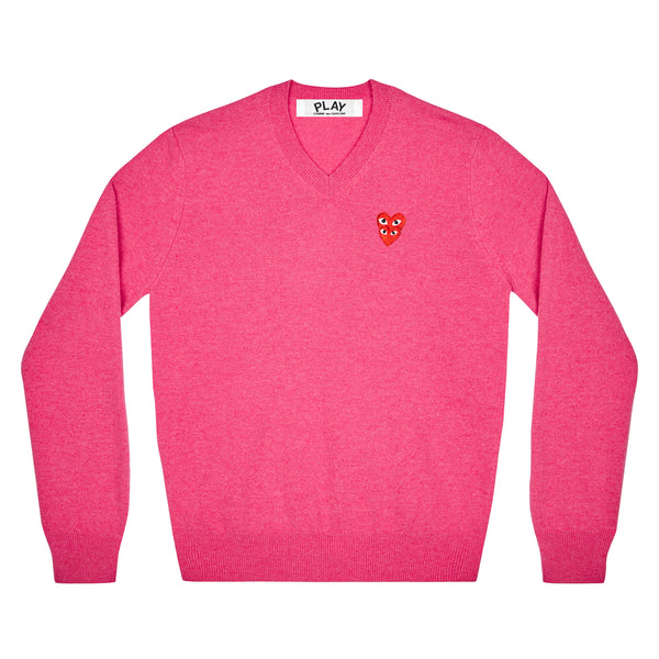 Play - Double Eye V Neck Sweater - (Pink)