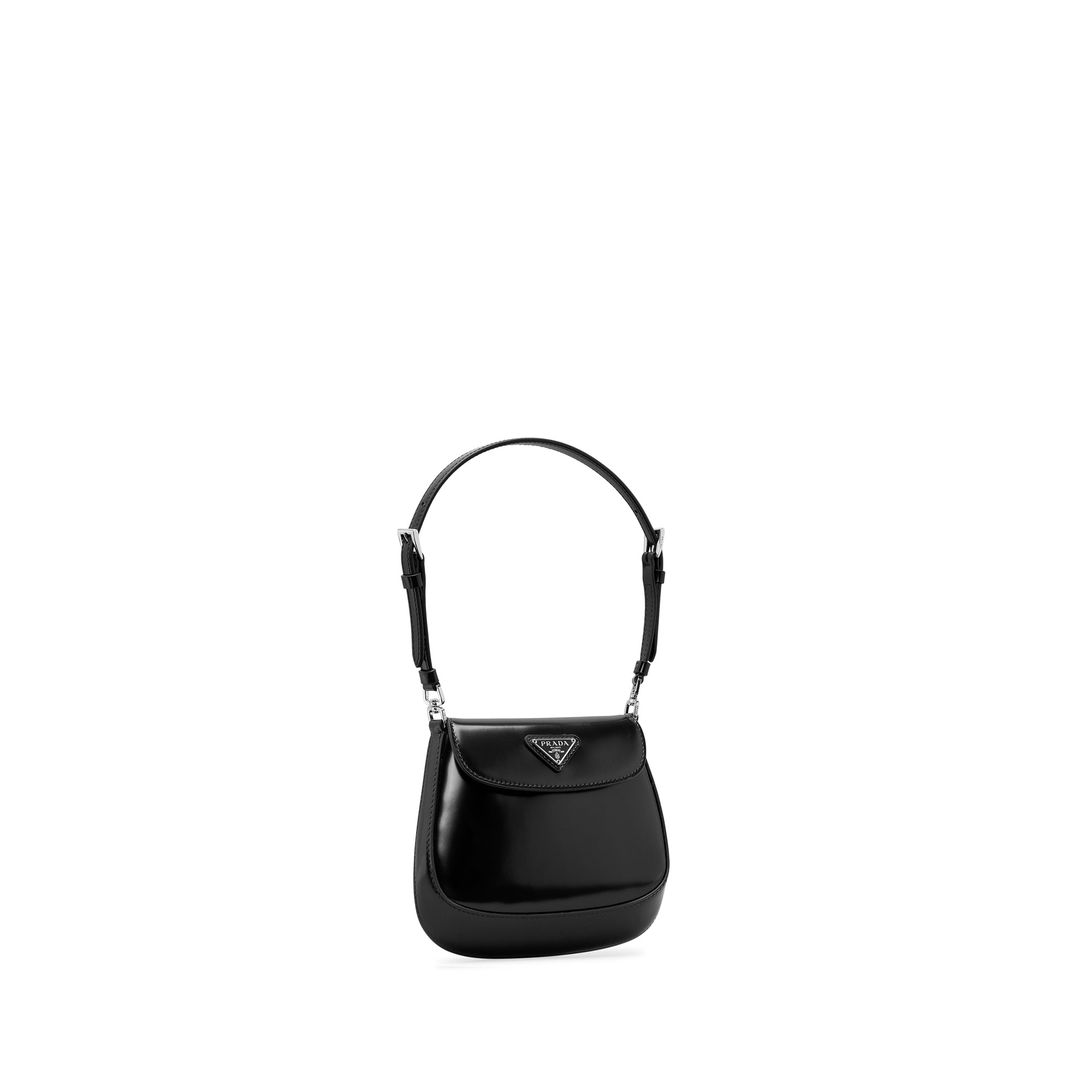 Prada Women's Cleo Brushed Leather Mini Bag (Black)