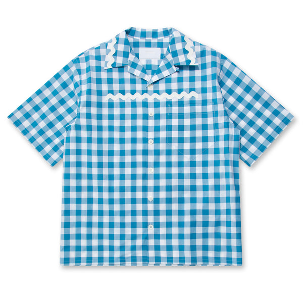 Prada - Men’s Check Shirt - (White/Turquoise)
