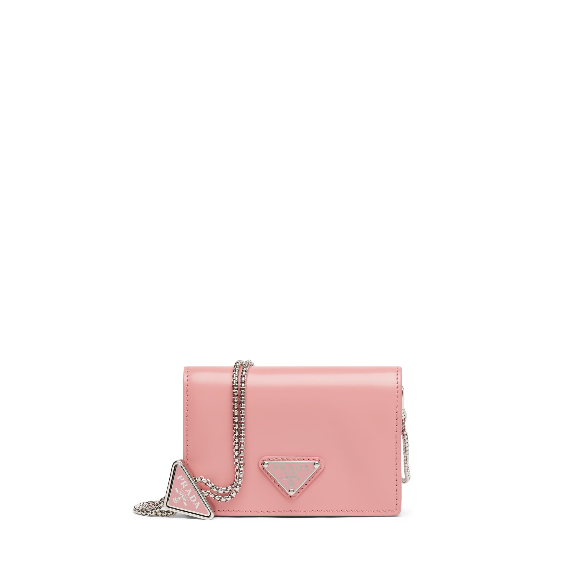 Prada - Women’s Card Holder with Shoulder Strap - (Pink) view 1