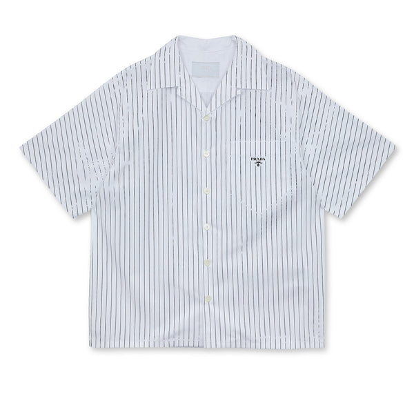 Prada - Men’s Striped Short Sleeve Shirt - (White/Black)