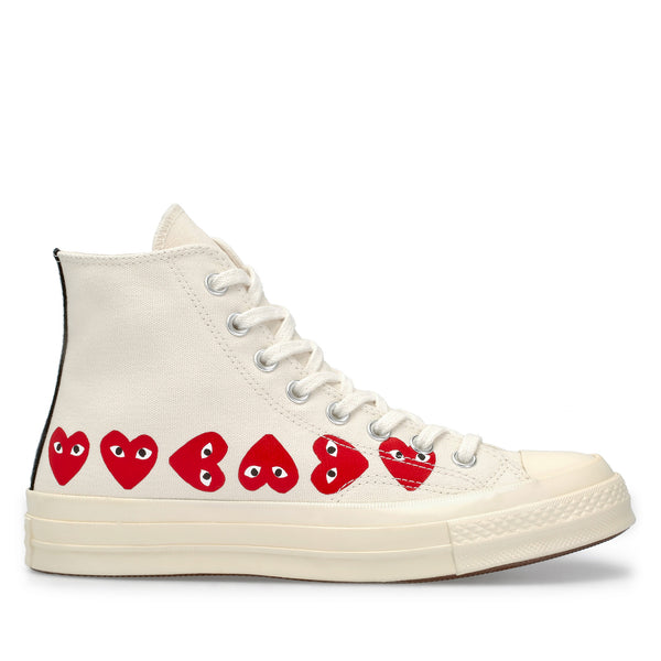 Play Converse - Multi Red Heart Chuck Taylor All Star ’70 High Sneakers - (White)