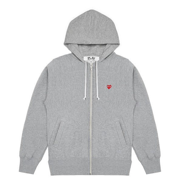 Play - Small Red Heart Hooded Sweatshirt - (Grey)