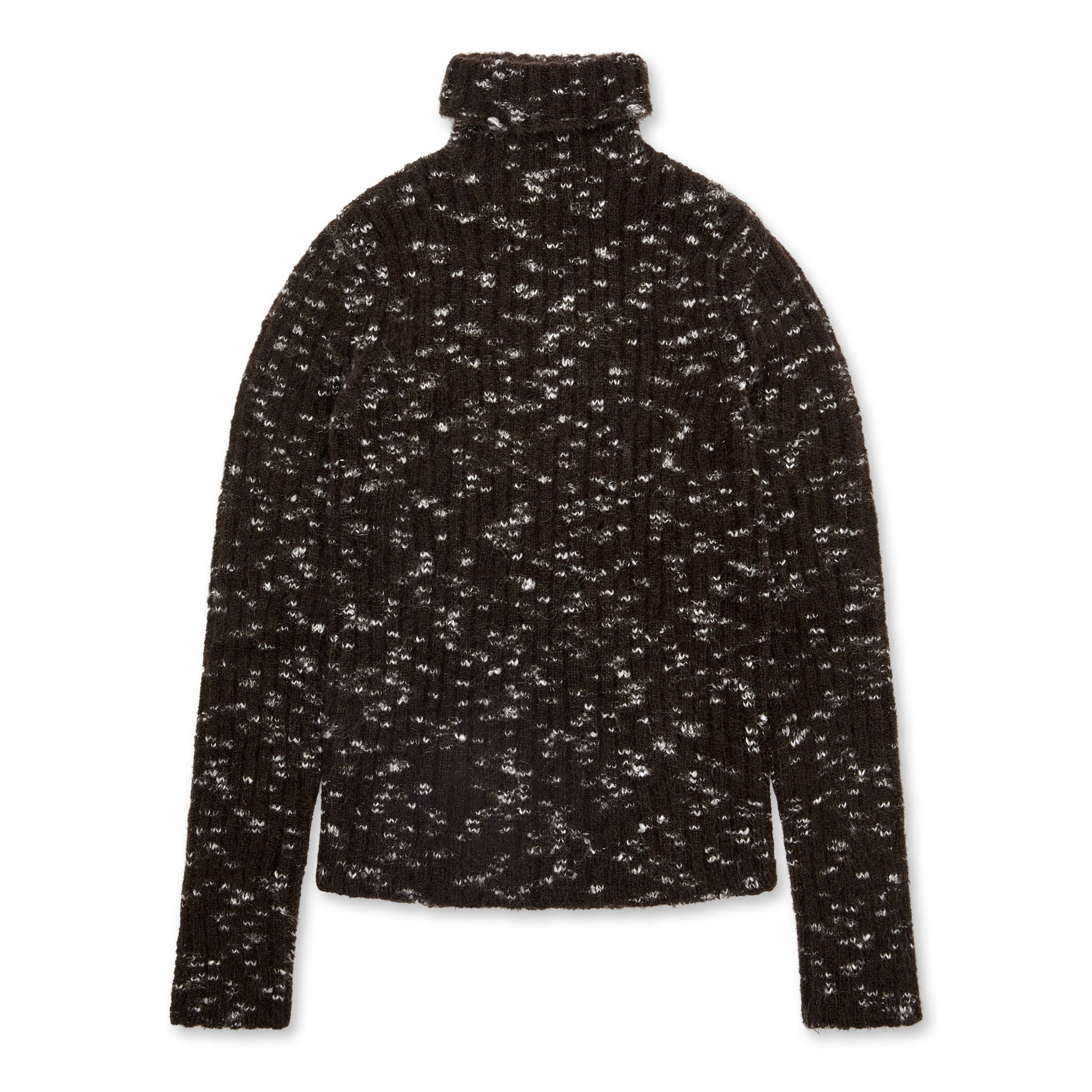 Raf Simons: Men's Ribbed Spotted Turtleneck Sweater (Brown
