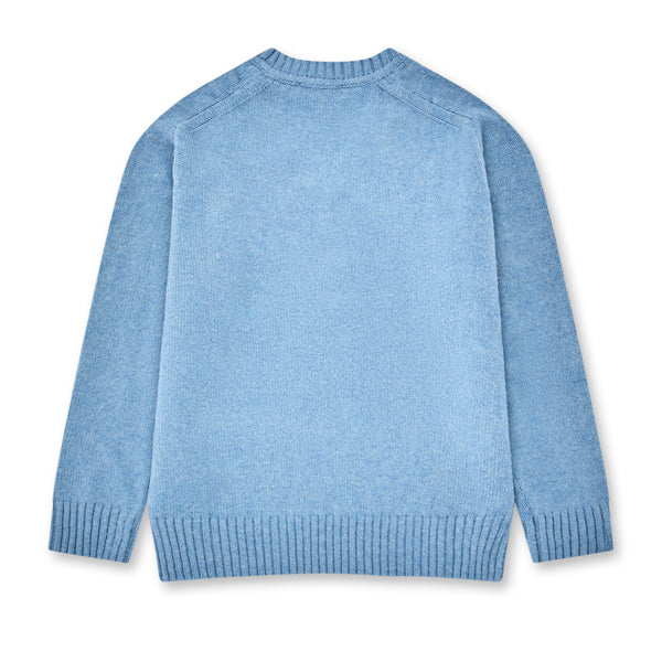 Raf Simons - Men’s Striped Hammer Sleeve V-Neck Sweater - (Electric Blue)