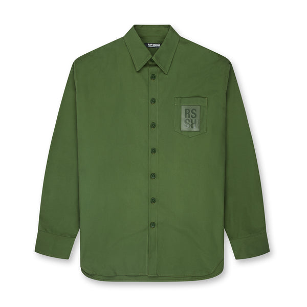 Raf Simons - Men’s Oversized Denim Shirt With R Pin - (Khaki)